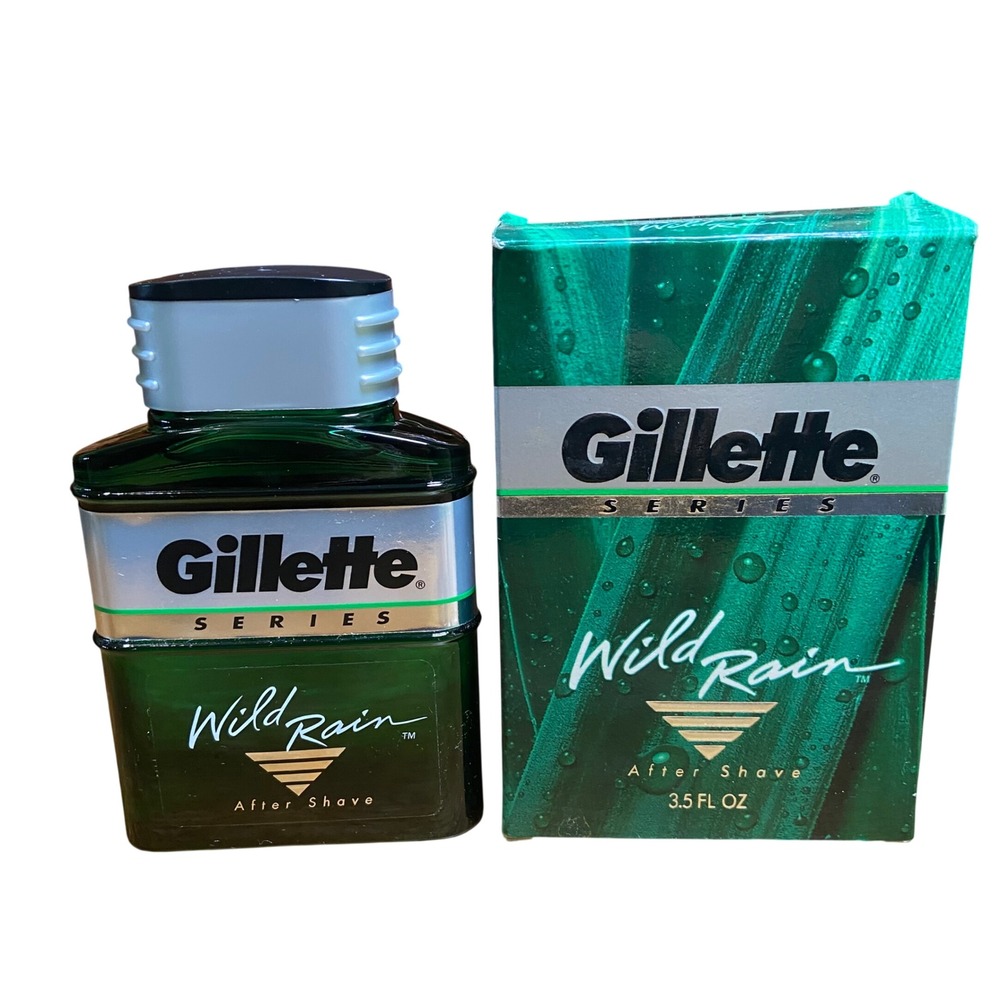 Vintage 1993 Gillette Series Wild Rain After Shave Splash 3.5 fl oz with Box NEW